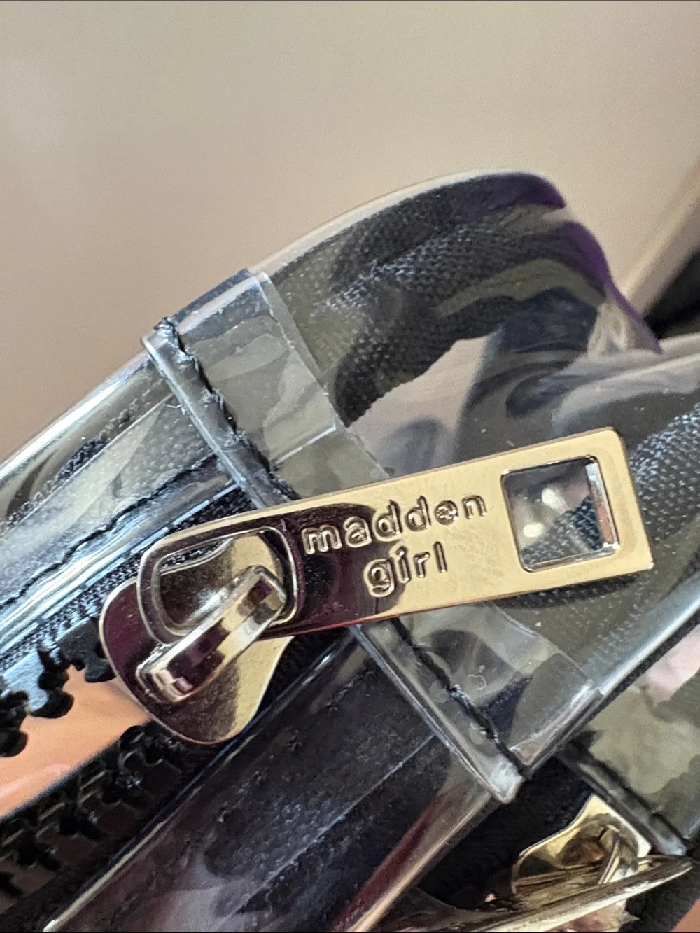 Madden Girl Clear Fanny Pack with Silver hardware